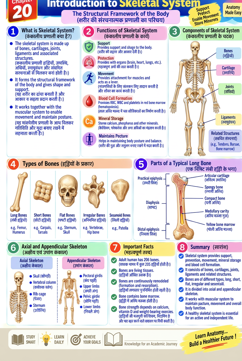 Skeletal System का वास्तविक नमूना पेज